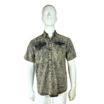 90S Acid Wash Shortsleeve Denim Shirt - S