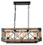 Scatola Metal And Wood Bead Rectangular Pendant