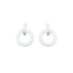 Snow Drop Acrylic Earrings - White Acrylic