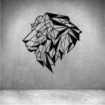 Geometric Lion Head - Grey L 400 X H 400MM