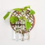 Boho-Chic Round Wooden Hollow Plant Shelf With Test Tube Vases - Wall Decor For Living Room Bedroom And Home Office