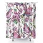 180X180CM Wrinkle-resistant Birds And Flowers Pattern Shower Curtain