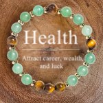 Natura L Stone Beaded Bracelet Elegant Tiger Eye & Green Aventurine Fashion Jewelry For Men And Women Ideal For Party & Birthday
