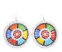 African Beaded Earrings Large Circle Orange