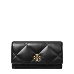 Kira Diamond Quilt Flap Wallet -black