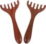 2PCS Wooden Scalp Massager Comb And Face Scraping Guasha Tool For Acupoint