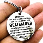 Inspirational Keychain For Women Men Birthday Graduation Christmas Stainless Steel Key Chain Gifts For Son Daughter Him Her Best