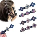 Sparkling Crystal Stone Braided Hair Clips Ccrystal Stone Double Layer Hair Bands Clips Rhinestones Triple Braided Hair Clips Fo