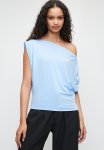 Asym Off The Shoulder Tee - Pacid Blue