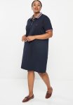 Polo Plus Wmn Essential Short Sleeve Golfer Dress - Navy