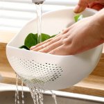 Versatile Rice Washing Basket - Durable Abs Multi-functional Colander & Sieve For Home Kitchen Use