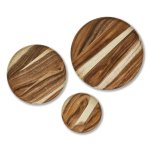 Ovango Round Wooden Dinner Plates Small Medium Large - Large