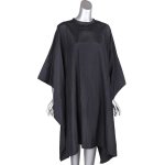 Salon Cape Black Trilobal With Arm Holes Hooks