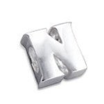 A3 - 925 Sterling Silver A-z Letter Initial European Charm Bead - N