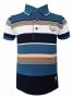 Soviet Winston Boys Short Sleeve Yarn Dyed Stripe Golfer - Teal