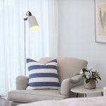 Scatter - Protea Chenille Broad Stripe Overcast Sky white - 55 X 55 Cm