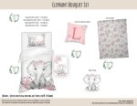 Kids Duvet Set Elephant Bouquet