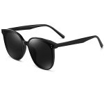 Oversized Square Polarized Sunglasses For Women Men Trendy Cat Eye Sunglasses Fashion Shades Black