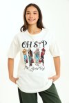 Ladies Branded Slogan Oversized Printed T-Shirt