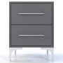 Bam High Gloss Two Drawer Bedside Table - Storm Grey