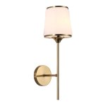 Astoria Brass Metal And White Glass Wall Light