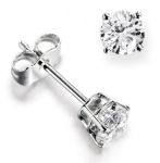 9K White Gold Four Claw Diamond Studs 0.60CT