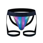 Jockmail - Iridescent Jockstrap + Leg Straps -rainbow