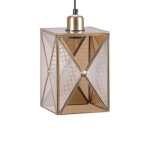 Square Elegance Metal And Glass Pendant Light