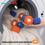 3 6PCS Cute Bear Laundry Balls - Anti-tangle Durable Sponge For Washing Machines Hair Removal & Cleaning Essentials
