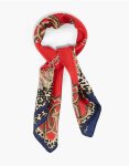 Red & Leopard Printed Chain Fabric Scarf