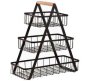 3-TIER Kitchen Fruit Storage Stand Steel Fruits/vegetables Kitchen Rack Black