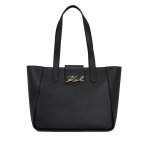 K signature Medium Tote -black gold