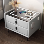 Ekko Smart Nightstand With Automatic Sensor LED Light And Wireless Charging Function With USB And Typec Ports - 2 Drawers Dimmab