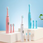 The Electric Toothbrush Comes With Three Brush Heads And One Main Body Without Batteries.