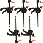 5PCS Quick-release F Clamps 4-INCH Carbon Steel - Ideal For Diy Enthusiasts & Hobbyists