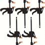 5PCS Quick-release F Clamps 4-INCH Carbon Steel - Ideal For Diy Enthusiasts & Hobbyists