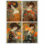 Tear Resistant Deco Print A6 Klimt Ladies