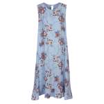 Rose Print Linen Maxi Dress' - Sky L xl