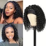 35.56 Cm Short Bob Curly Headband Wig For Women Elegant Deep Wave Synthetic Wig With Heat-resistant Fibers High Density Elastic