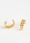 Puffed Designer Hoop Earring - Gold