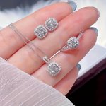 Rhinestones Stud Earrings & Pendant Necklaces & Rings Exquisite Men's Gifts