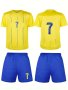 2PCS Boys 7 Football Jersey Set Casual Quick-drying Breathable Soccer Jersey Outfit Short Sleeve T-Shirt & Shorts Boys Clothing For Summer