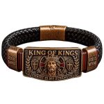 King Of Kings Faith Bracelet - Adjustable Christian Wristband Gift Christ Is My Strength Religious Inspirational Wristband Chris