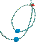 Silver & Aquamarine Gemstone Matching Beaded Set - Aqua Calcite