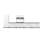 Modern Kitchen Set With Base & Sink – White + Dark Oak