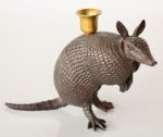 Black Armadillo Candle Holder 17X26CM