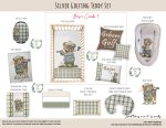 Cot Duvet Bedding Silver Golfing Teddy Set