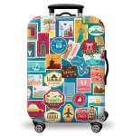 Printed Luggage Protector - Stamps Of Travel - XL