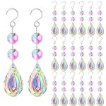 20PCS Colorful Crystals Suncatcher For Chandeliers With Hooks 38MM Chandelier Crystals Replacement Hanging Prisms For Windows We