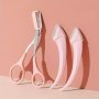 Pink Eyebrow Trimming Scissors 2PCS Premium Eyebrow Trimmer Scissors Set Curved Eyebrow Razor Eyebrow Scissors With Comb Easy Brow Trimming Take It Anywhere For Beginners